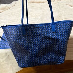 Tory Burch Geometric Blue Tote